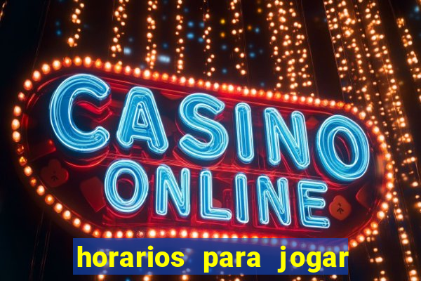 horarios para jogar fortune tiger