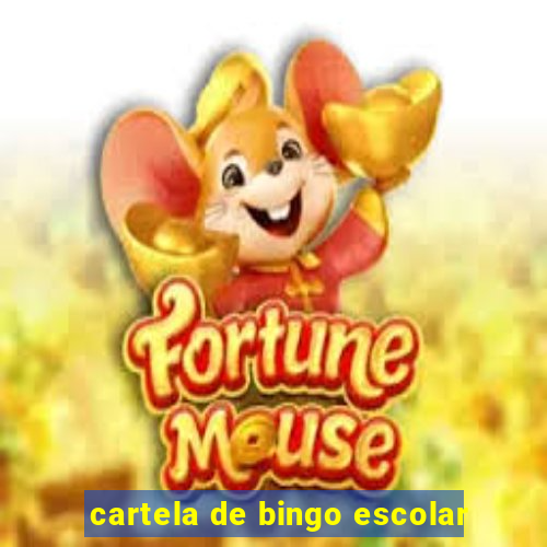 cartela de bingo escolar