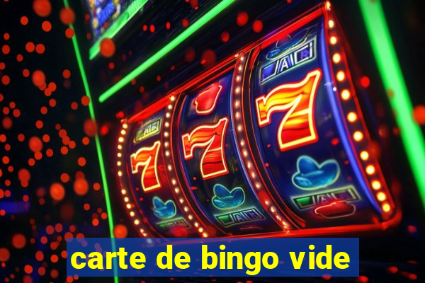 carte de bingo vide