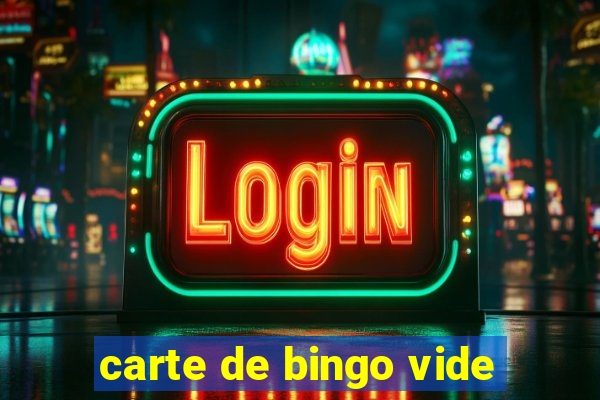 carte de bingo vide