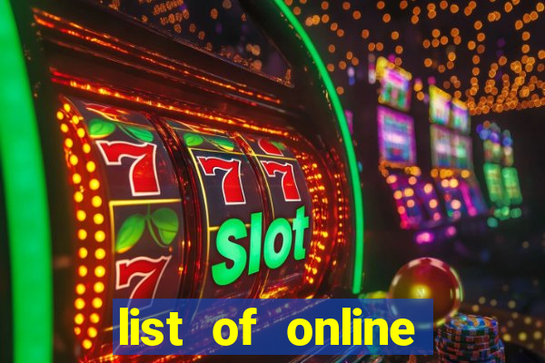 list of online slot sites