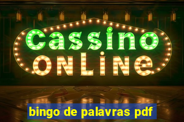 bingo de palavras pdf