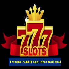 fortune rabbit app Informational