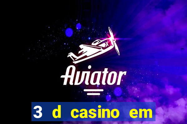 3 d casino em movimento com baralho