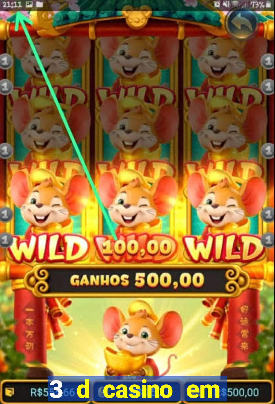 3 d casino em movimento com baralho