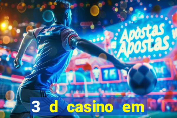 3 d casino em movimento com baralho