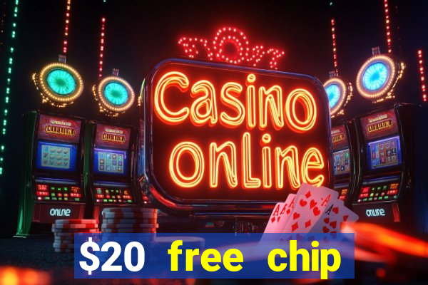 $20 free chip offered by desert nights casino