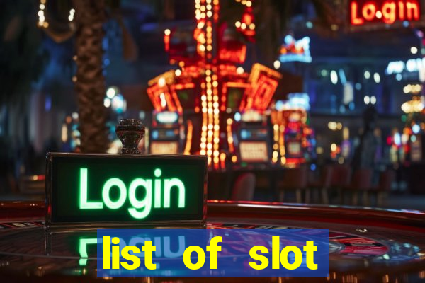 list of slot machines at winstar