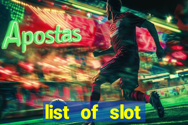 list of slot machines at winstar