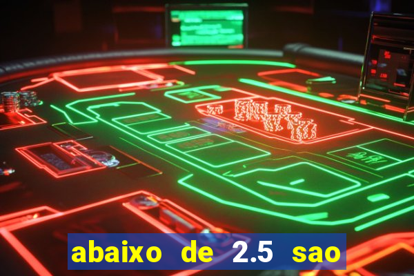 abaixo de 2.5 sao quantos gols