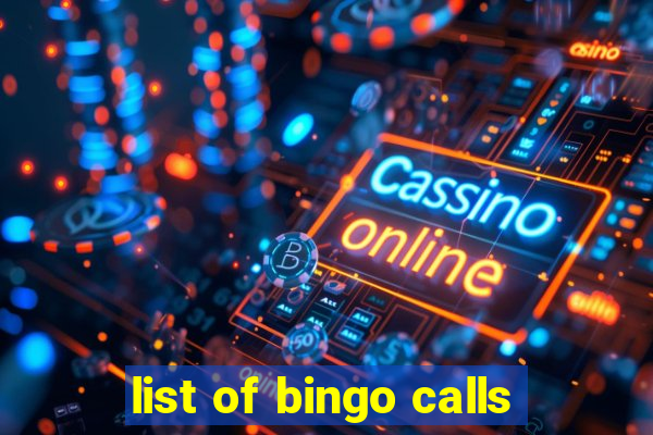 list of bingo calls