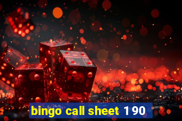 bingo call sheet 1 90