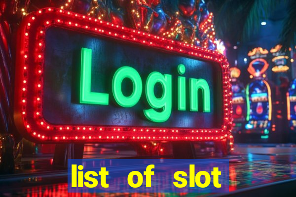 list of slot machines at jake's 58