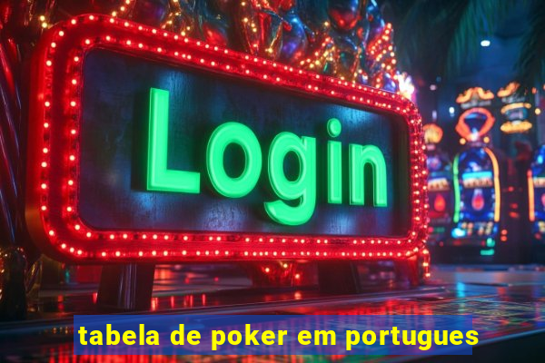 tabela de poker em portugues